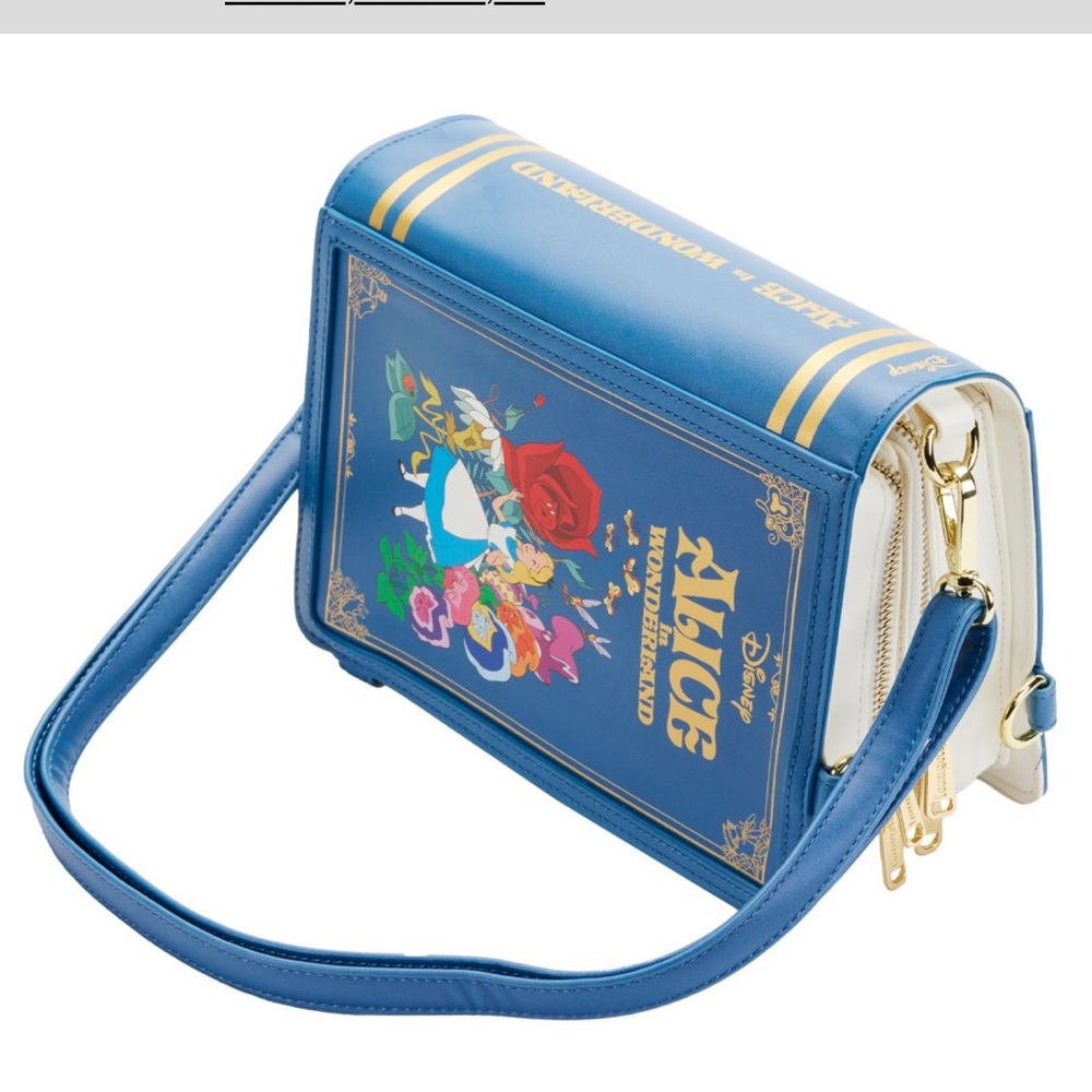 NWT - Loungefly Alice in Wonderland Book Crossbody Bag - Licensed Disney